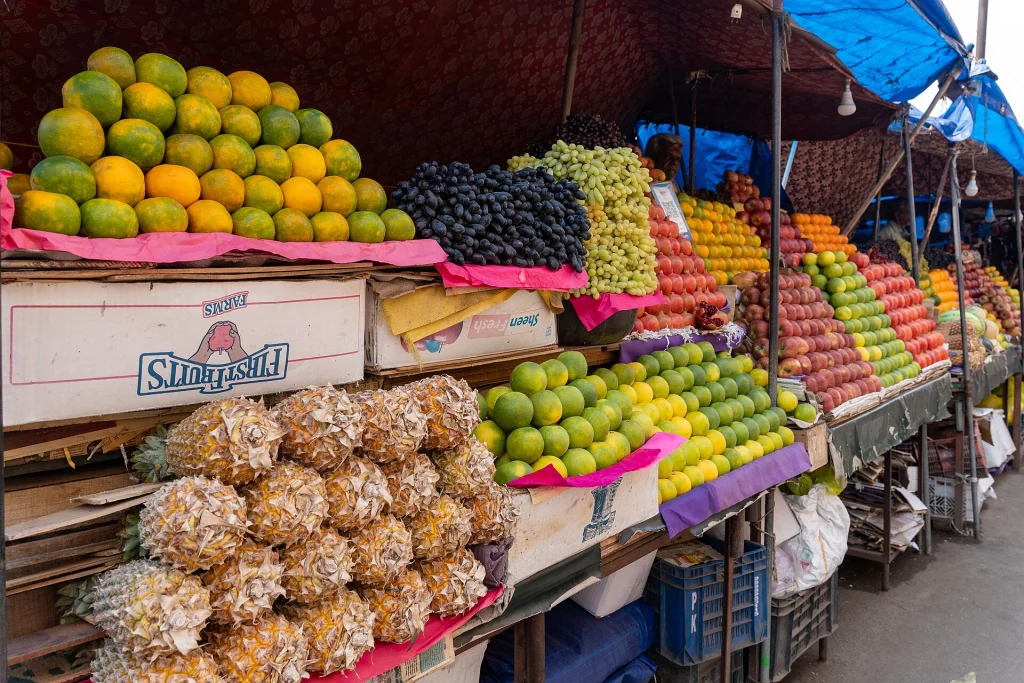 Fruit stall at a market in Tiruchirappalli