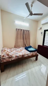 Ramalinganagar Home – Bedroom one with air conditioning